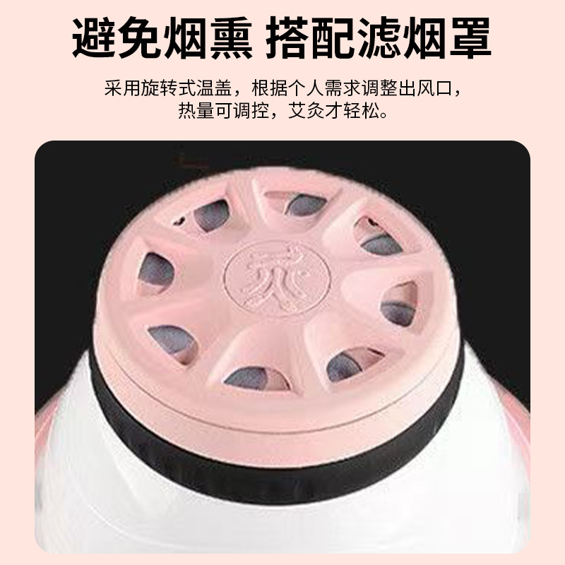 Palace Hanging Moxibustion Box Large Warm Moxa Device for Home and Spa Use with 10ml Mugwort Oil - Image 4