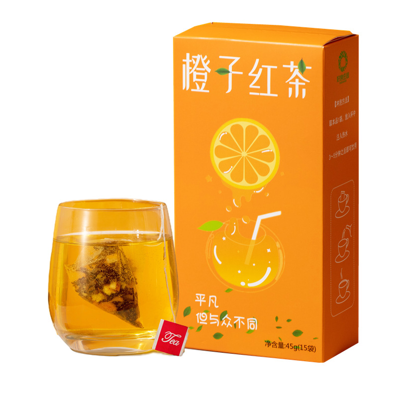 Orange Black Tea Bags 15 Pyramid Teabags Cold Brew Fruit Tea Sugar Free 45g - Image 5