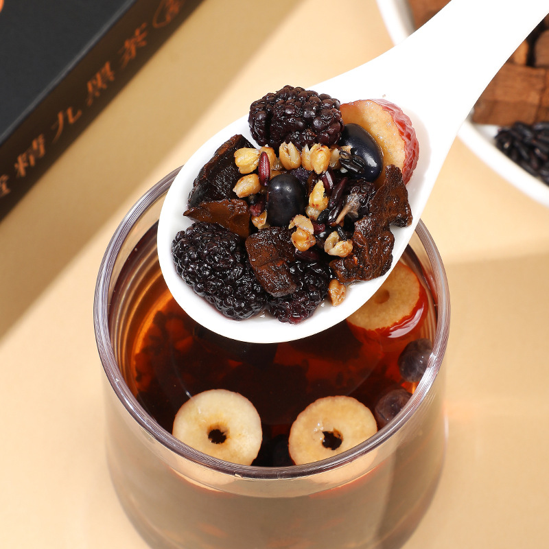 Lingzhi Huangjing Nine Black Wellness Tea 15g x 10 Cans Gift Box 150g Hot Brew Herbal Tea - Image 4