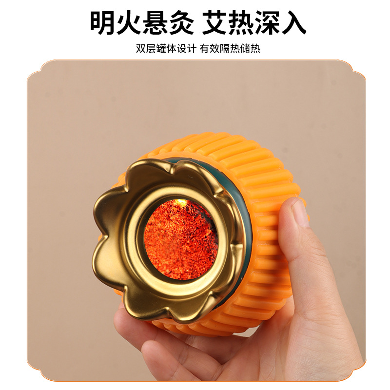 Gilded Fire Dragon Moxa Jar Handheld Warming Moxibustion Device with Mugwort Oil for Home Massage and Gua Sha Care - Image 2