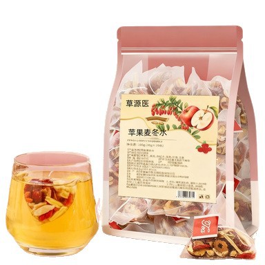 Apple Ophiopurus Astragalus Jujube Hawthorn Herbal Tea Mai Dong Huang Qi Tea 100g Individual Packets - Image 5