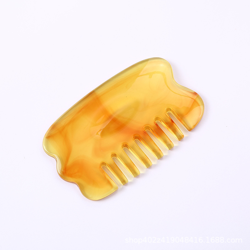 Resin Gua Sha Scalp Massage Comb Purple Acupoint Massage Tool for Shoulder Neck Care - Image 5