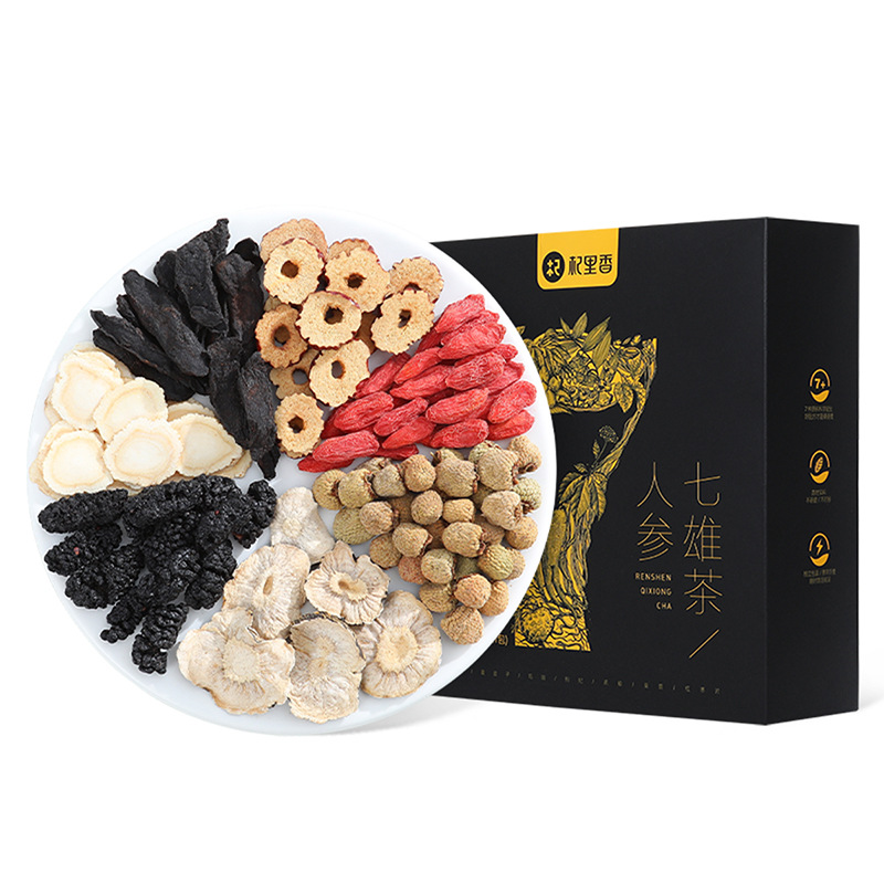 Qilixiang Ginseng Seven Heroes Tea Maca Goji Polygonatum Eight Treasure Herbal Tea 540g Gift Box - Image 5