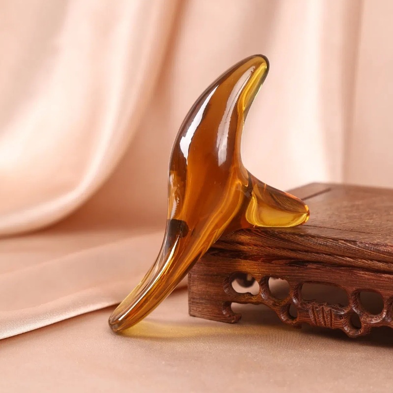 Sandalwood Triangle Bird Gua Sha Acupoint Massage Stick Full Body Facial Foot Tool Natural Resin - Image 3