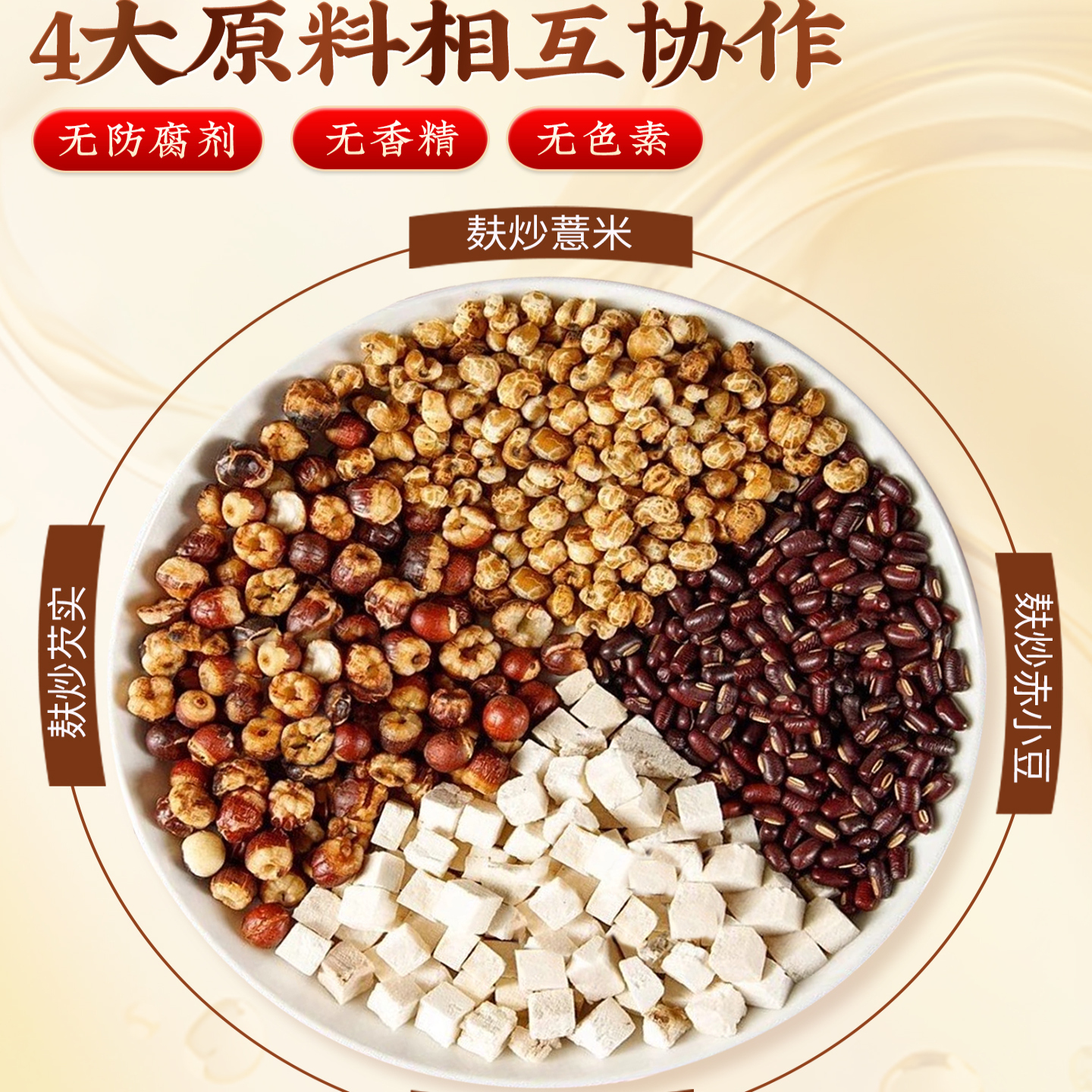 Red Bean & Coix Tea (Adzuki, Coix, Poria, Euryale) — Triple-Steamed Summer Wellness Herbal Tea, 350g Jar - Image 4