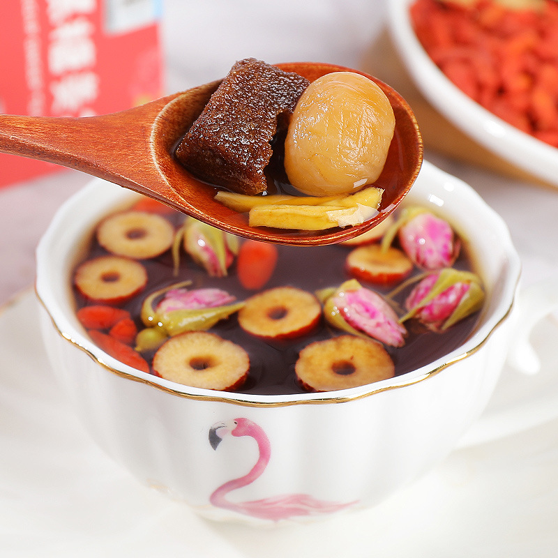Rose Longan Goji Brown Sugar Ginger Tea 150g Warming Herbal Blend - Image 4