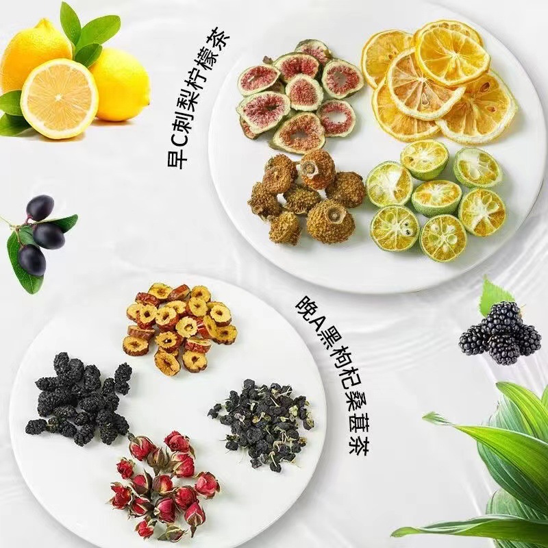 Morning C Evening A Herbal Tea Blend 30 Bags Cold Brew Fruit Tea with Goji Mulberry Rose and Lemon - Image 4