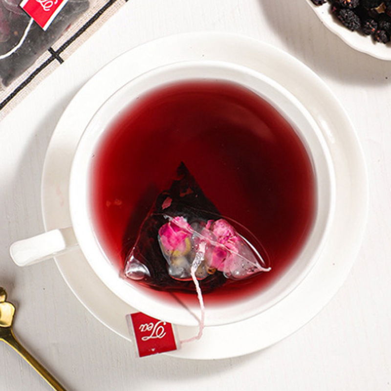 Luoshen Rose Mulberry Herbal Tea 30 Triangle Tea Bags Cold Brew Floral Blend 150g - Image 4