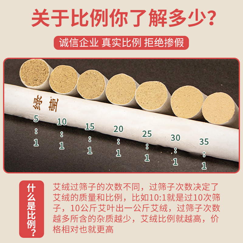 Moxa Stick 35:1 Pure Ai Ye Moxibustion Roll Hand Rolled Five Year Aged Mugwort for Whole Body Warming - Image 2