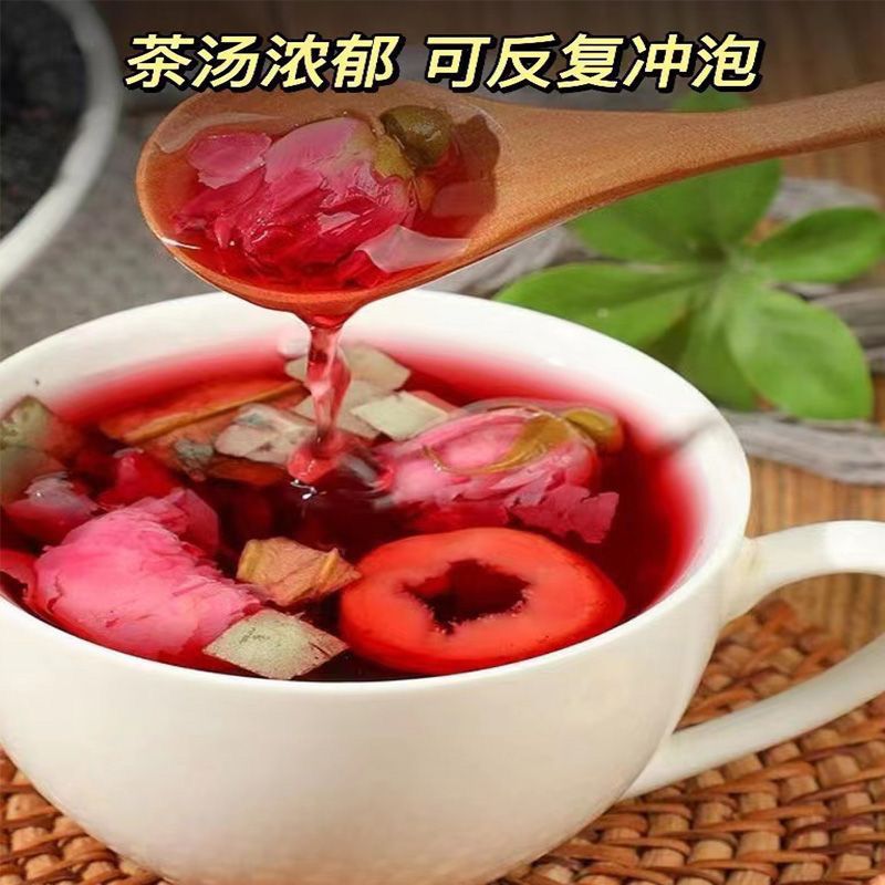 Wumei Sangshen Sour Plum Herbal Tea 60 Tea Bags with Hawthorn Tangerine Peel Lotus Leaf and Rose - Image 4
