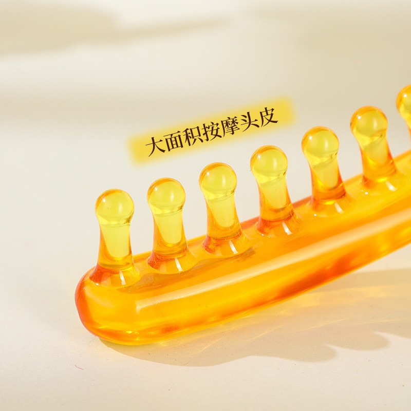 Resin Meridian Massage Comb Long Handle Short Teeth Anti Static Scalp Acupoint Massage Tool - Image 4