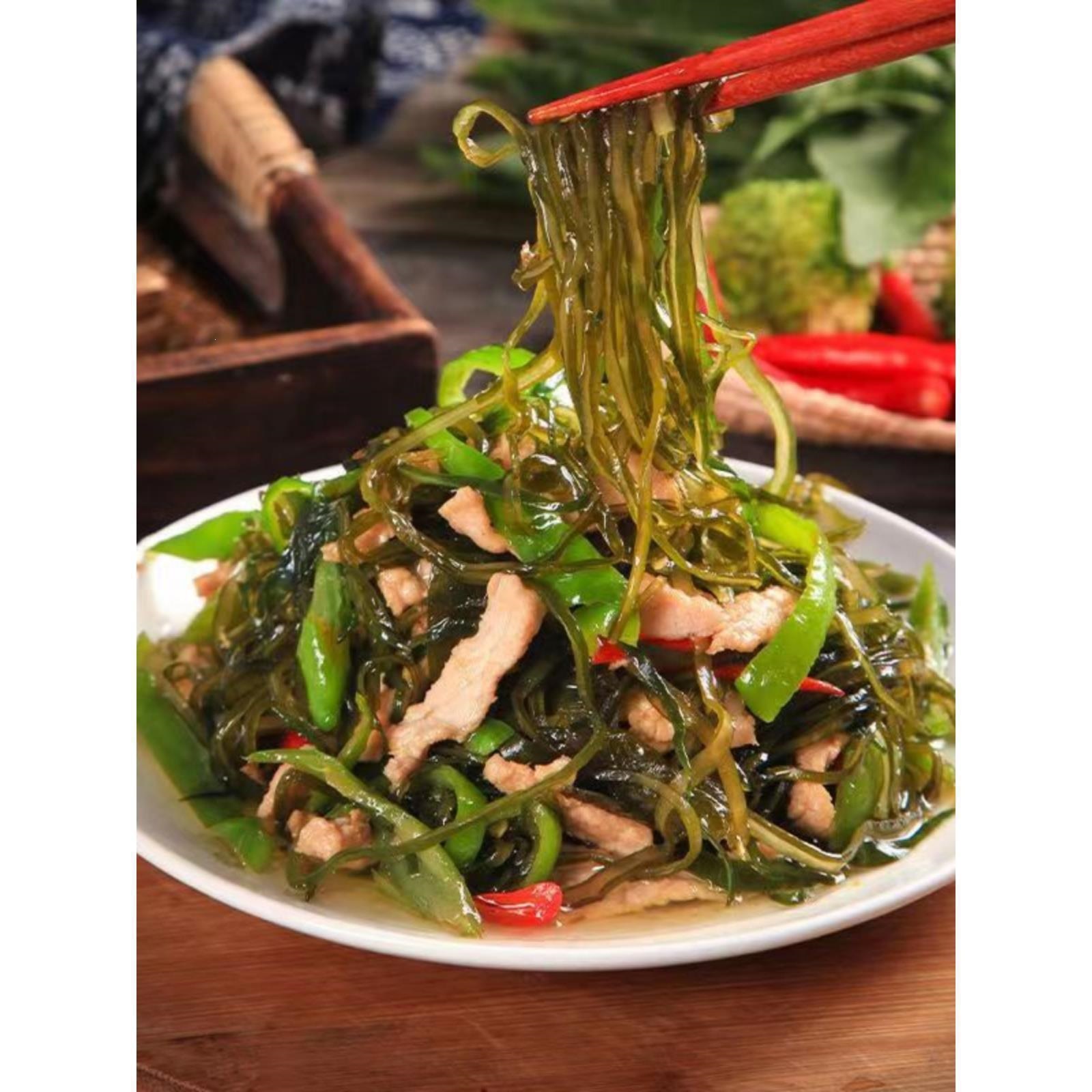 Dried Shredded Kelp Hai Dai Compressed Seaweed Snack for Cold Dishes and Cooking - Image 2