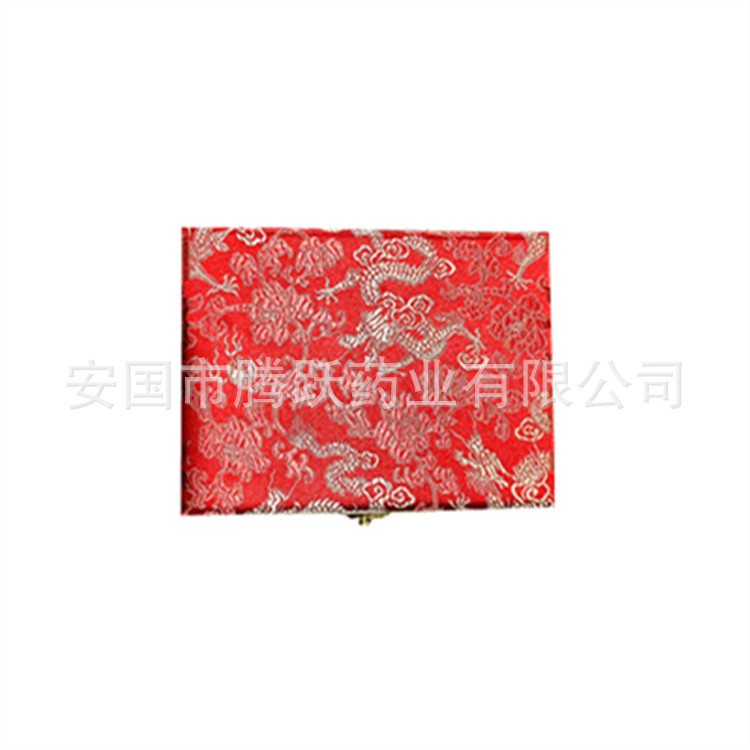 Red Dragon Brocade Gift Box Set of 6 Fabric Jewelry Keepsake Boxes - Image 2