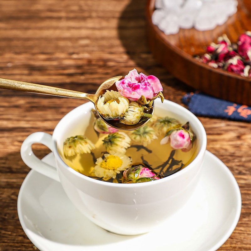 Canned Herbal Flower Tea Blend Tai Ju Goji Rose Honeysuckle Chrysanthemum 40g Dried Floral Infusion for Daily Wellness Brewing - Image 3