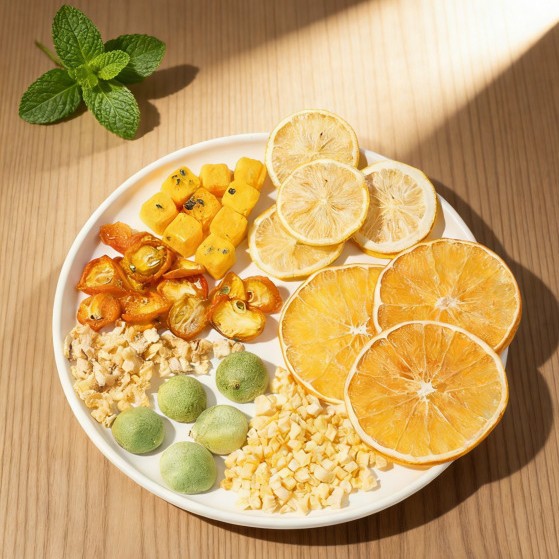 Lemon Kumquat Orange Tea 390g 30 Mini Jars Sweet Sour Fruit Tea Hot Brew - Image 2