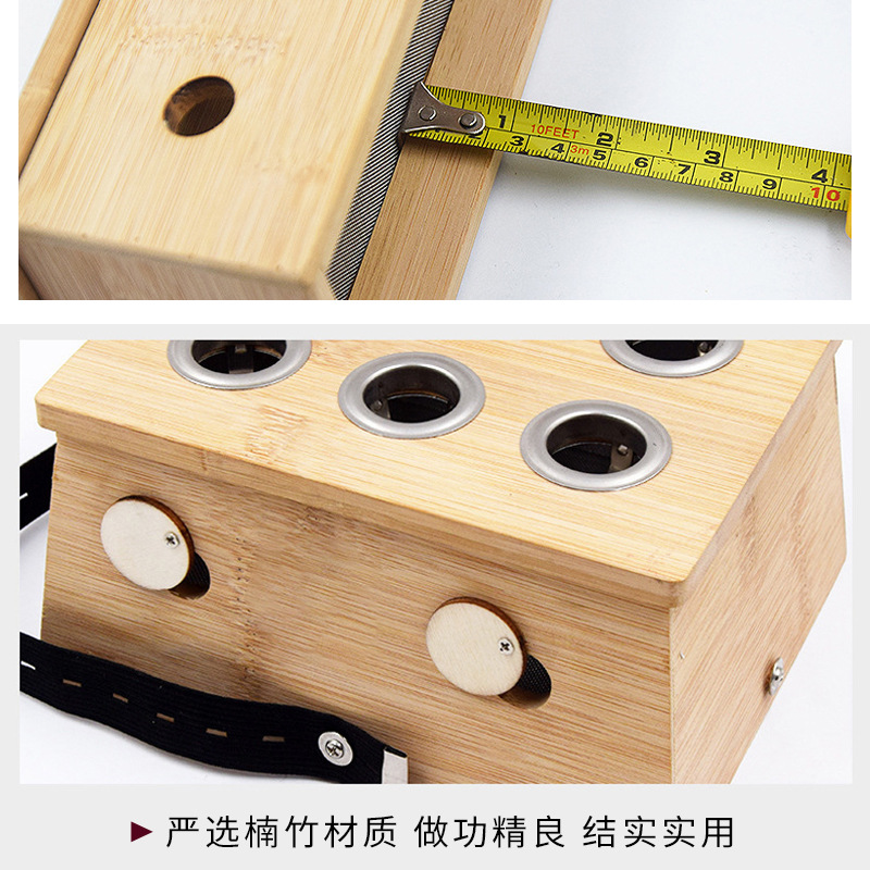 Bamboo Moxibustion Box 6-Hole Moxa Burner Traditional Chinese Moxibustion Device for Home and Clinic Use - Image 3