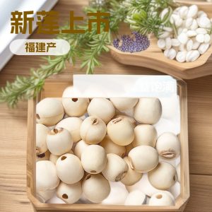 Lotus Seed (Nelumbo nucifera) — Fujian White Lotus Seeds, Core-Removed, Sulfur-Free Dried Food Herb