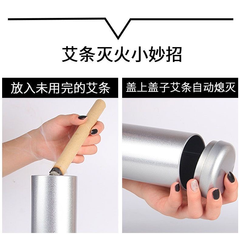 Stainless Steel Moxa Stick Extinguisher Tube Thickened Smoke Control Moxibustion Tool with Tweezers - Image 2
