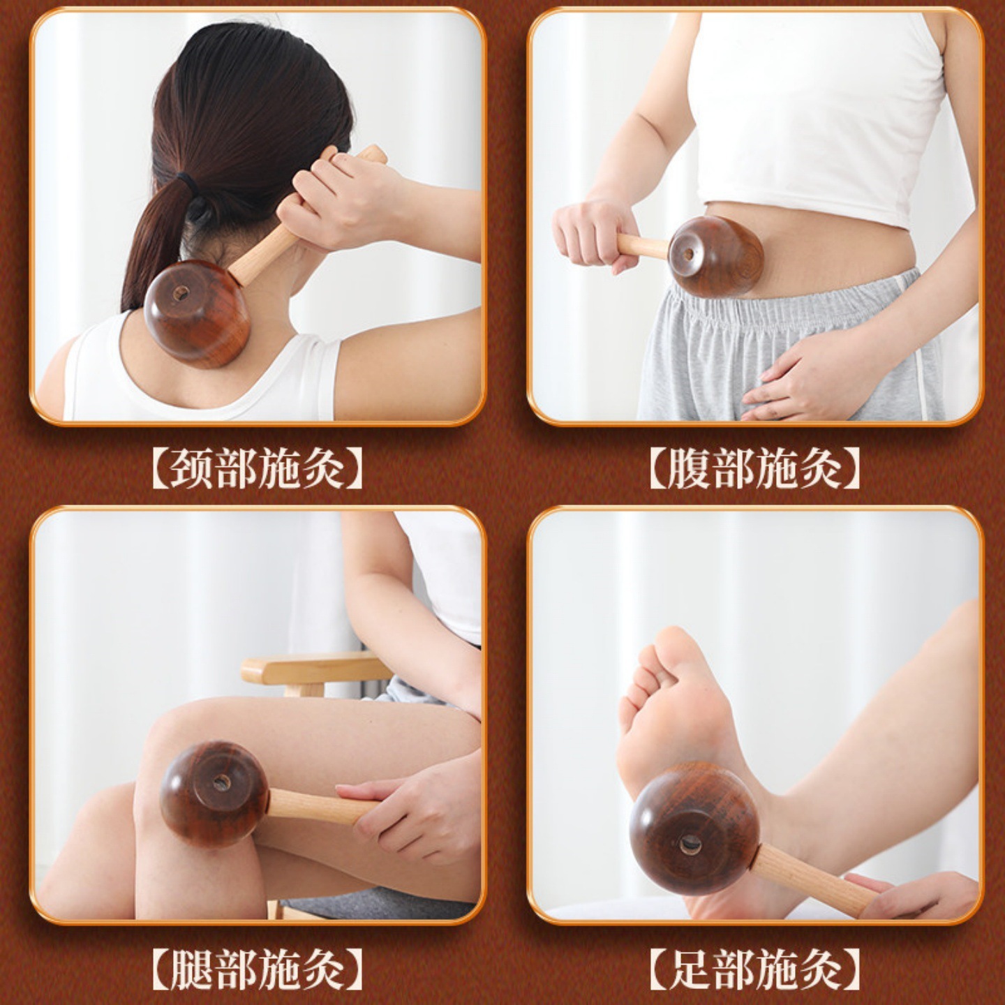 Handheld Moxa Stick Burner Box Wooden Moxibustion Tool with 108 Aged Moxa Cones for Body Warming - Image 4