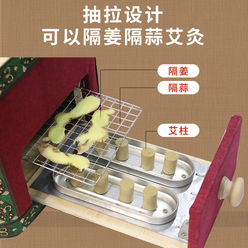 Wooden Foot Moxibustion Box with Moxa Sticks for Sole Warming Therapy and Foot Soak Spa Use - Image 2