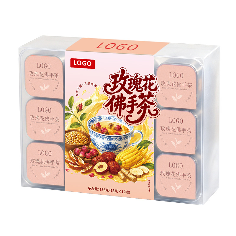 Rose and Finger Citron Herbal Tea 13g x 12 Cans 156g Chinese Wellness Infusion for Daily Office Brewing - Image 5