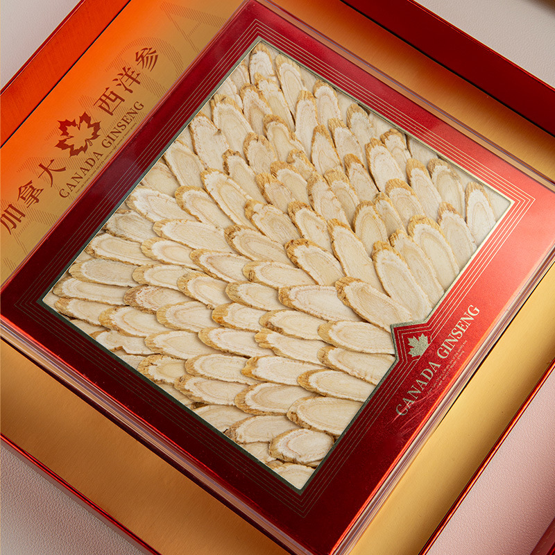 Canadian American Ginseng Slices Gift Box Large Slices 100g Dried Herbal Root for Soup and Tea - Image 2