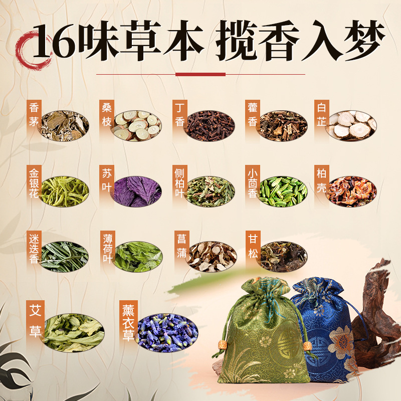 Lavender Mugwort Herbal Sachet Aromatherapy Hanging Bag for Air Freshening 80g - Image 2