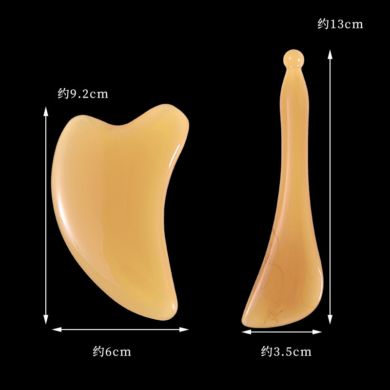 Resin Gua Sha Facial Massage Tool Set with Pointing Stick for Face Eye Shoulder and Neck Care 40g - Image 4