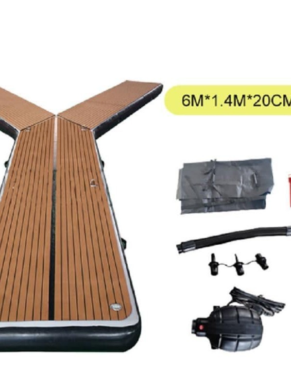 Inflatable Floating PVC Dock Platform 6m x 1.4m Commercial Jet Ski Swim Dock with Pump - Image 4