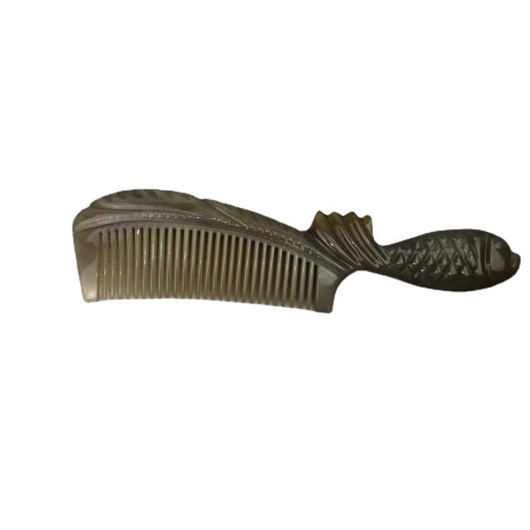 Natural Goat Horn Comb 21cm Handled Massage Comb for Hair Portable Detangling Beauty Comb - Image 5