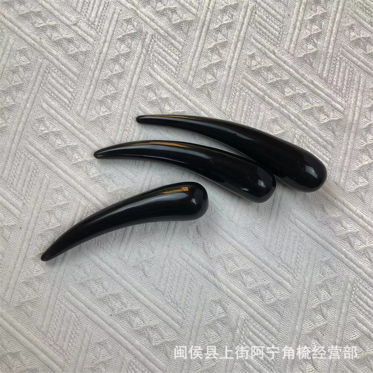 Horn Acupoint Massage Stick Solid Buffalo Horn Guasha Meridian Tool for Neck Back Foot 14-16cm - Image 2