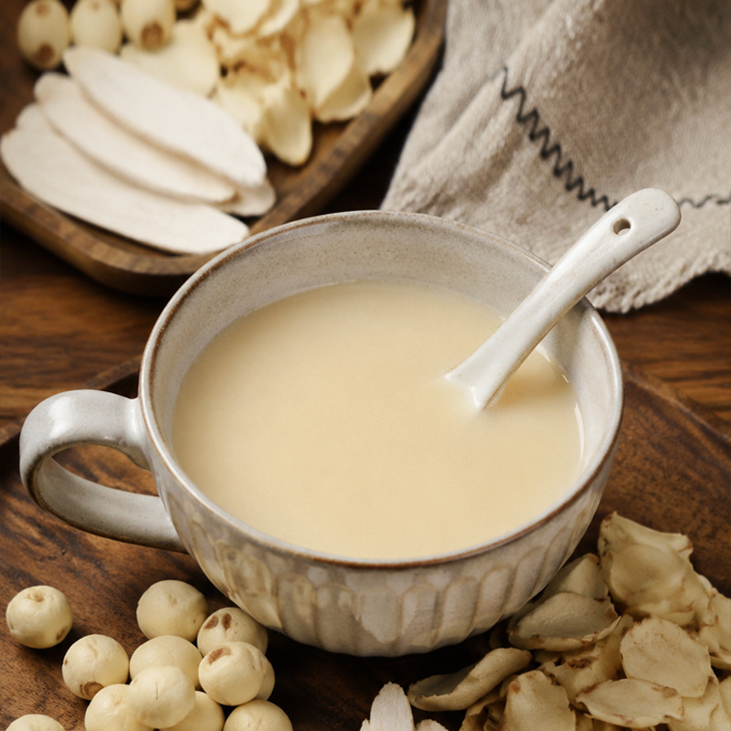 Lotus Seed Lily Yam Powder Lian Zi Bai He Shan Yao Instant Drink Mix 250g 20g x 10 Sticks Sugar Free - Image 2