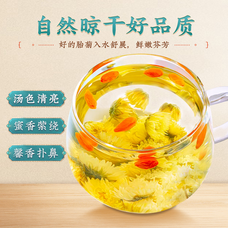 Dried Chrysanthemum Bud Tea Tai Ju Hangzhou White Chrysanthemum 40g Jar - Image 2