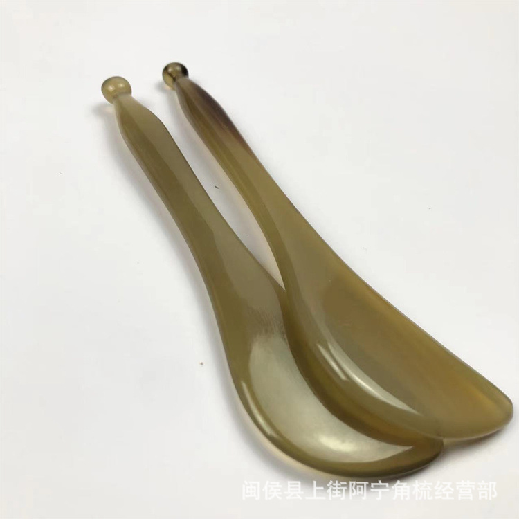 Horn Gua Sha Acupoint Massage Stick 12cm Tendon Plucking Tool for Eye and Body Care - Image 3