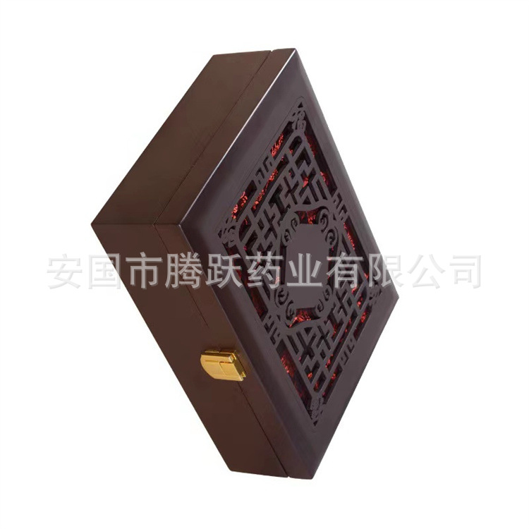 Wooden Hexagonal Gift Box with Brocade Lining and Handle Bag Empty Jewelry Packaging Box - Image 3