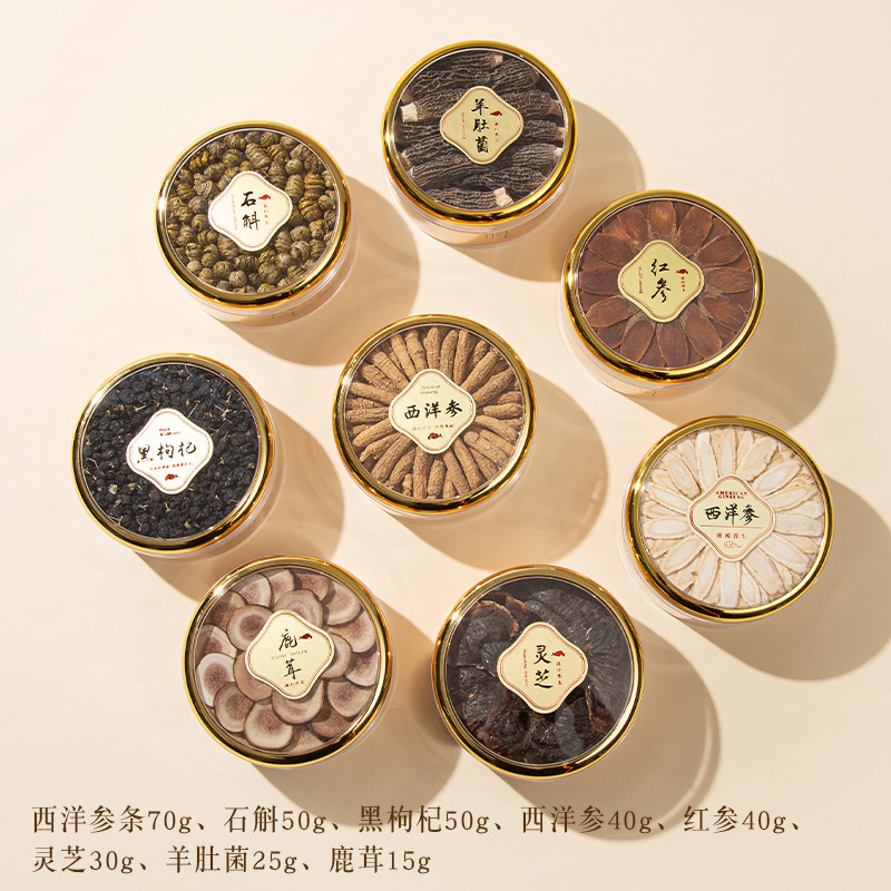 Kuzi Four-Herb Gift Box American Ginseng Deer Antler Dendrobium Red Ginseng 145g Lunar New Year Wellness Gift - Image 4