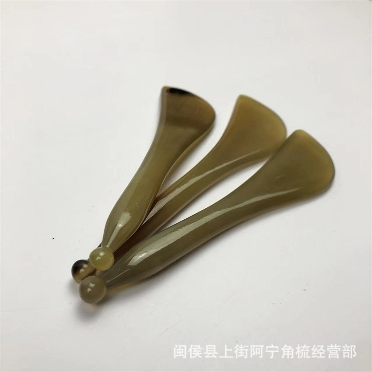 Horn Gua Sha Acupoint Massage Stick 12cm Tendon Plucking Tool for Eye and Body Care - Image 2