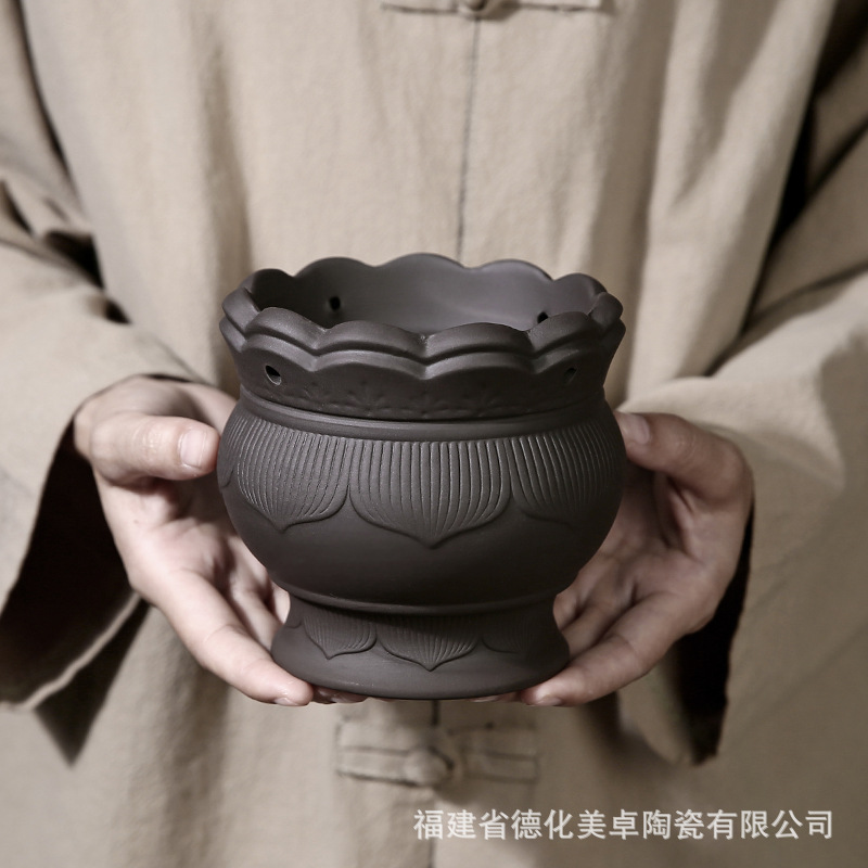 Purple Clay Moxibustion Fire Dragon Cup Ceramic Gua Sha Jar Portable Moxa Burner for Home Body Care 700g - Image 2
