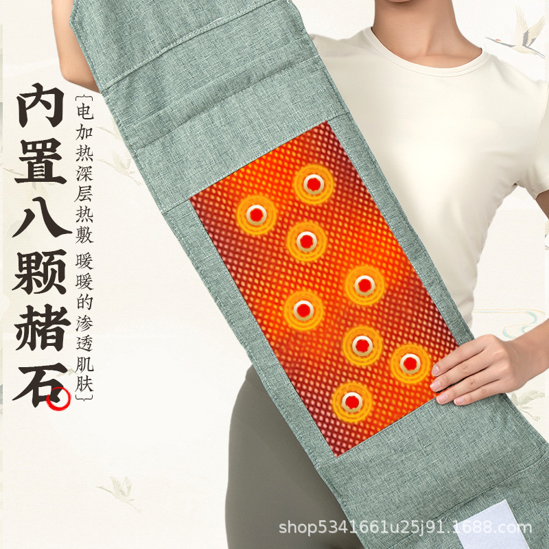 Electric Heating Salt Bag Hot Compress Pack with Coarse Salt Hematite Sea Salt Mugwort Bian Stone for Neck Shoulder and Body - Image 3
