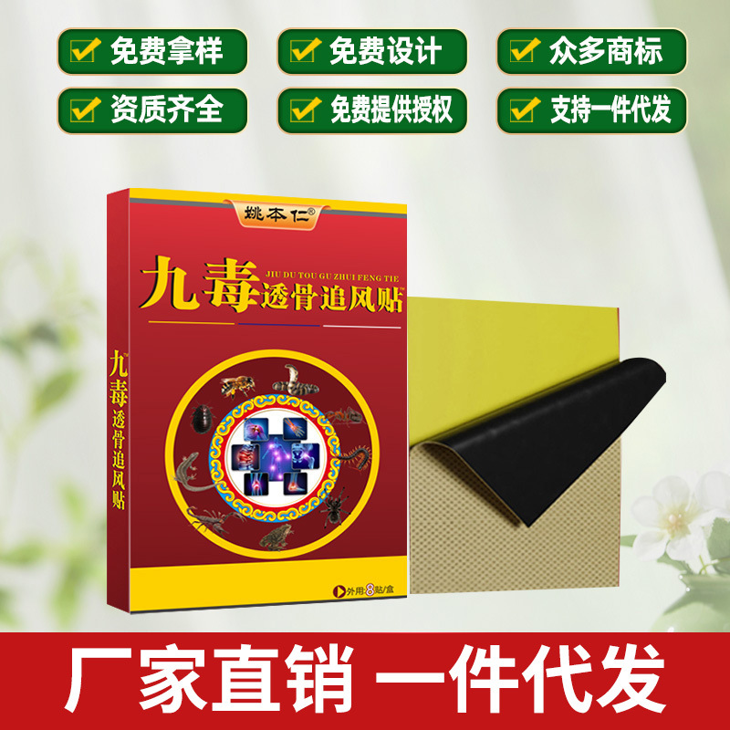 Jiu Du Zhui Feng Herbal Patch for Neck Shoulder Waist Leg Joint Support 8 Patches per Box - Image 3
