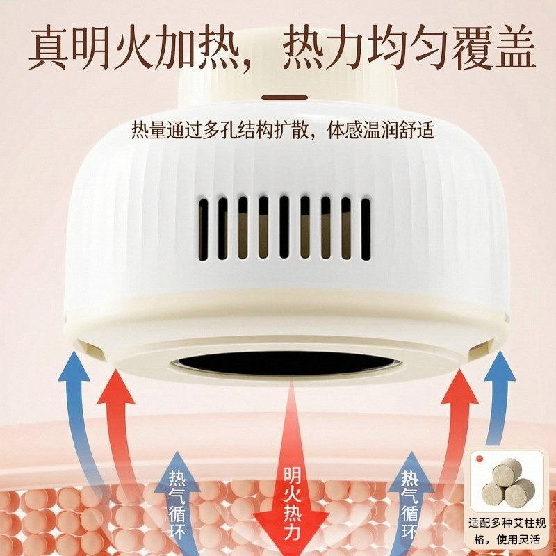 Moxa Burner Jar Home Moxibustion Box with Anti-Scald Constant Heat for Shoulder Neck Waist and Belly - Image 3