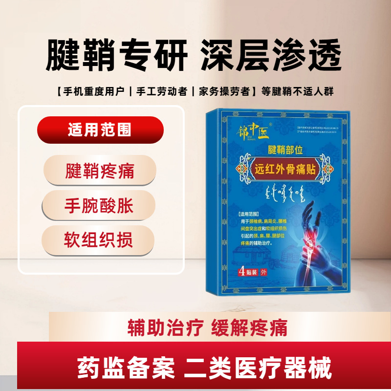 Jin Zhong Yi Tendon Sheath Patch Far Infrared Therapy Plaster for Wrist Neck Shoulder Back Leg Discomfort 4 Patches - Image 2