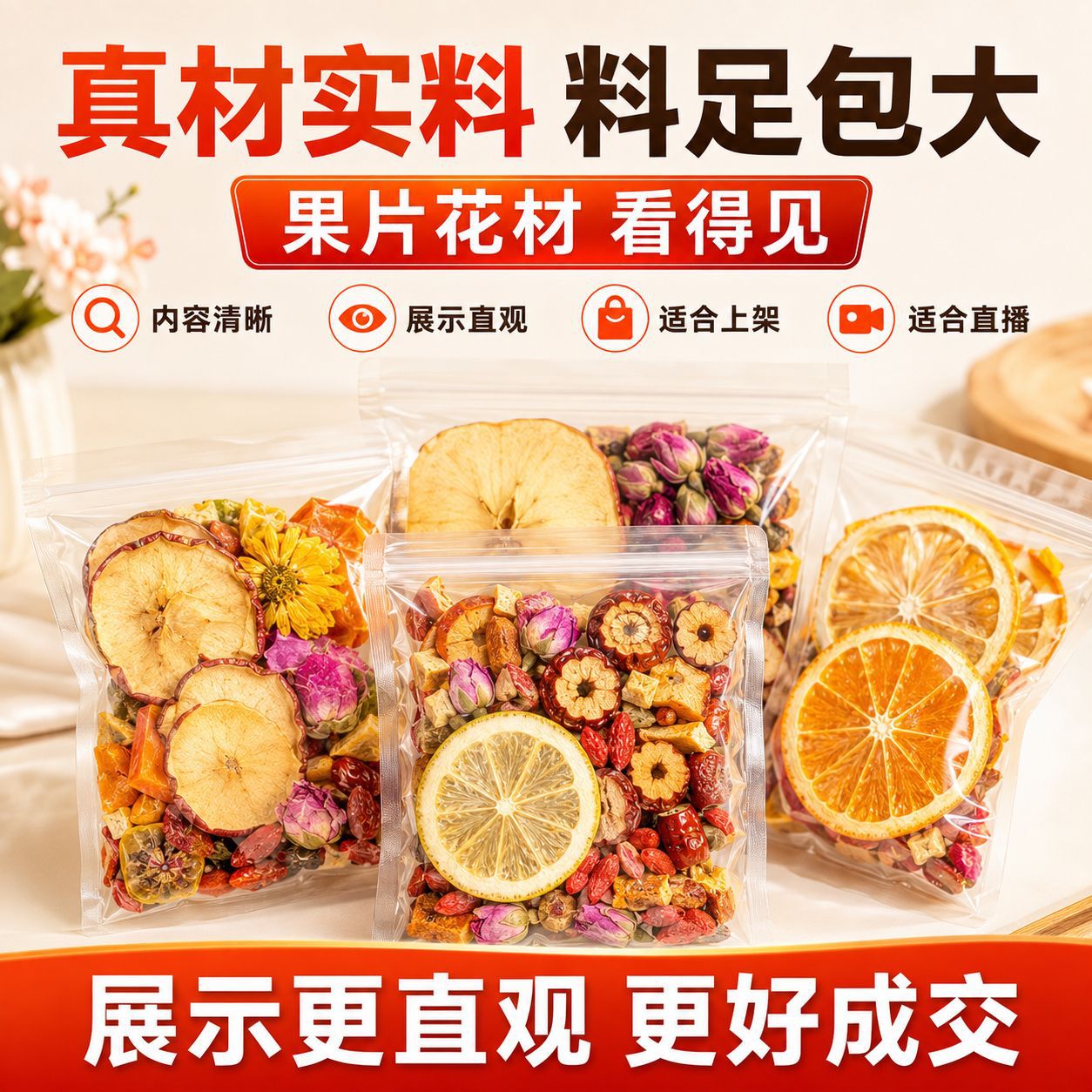 Handmade Fruit and Flower Tea Bags 30 Blends Pineapple Strawberry Coconut Tea 20g Brew in Teapot or Kettle - Image 3