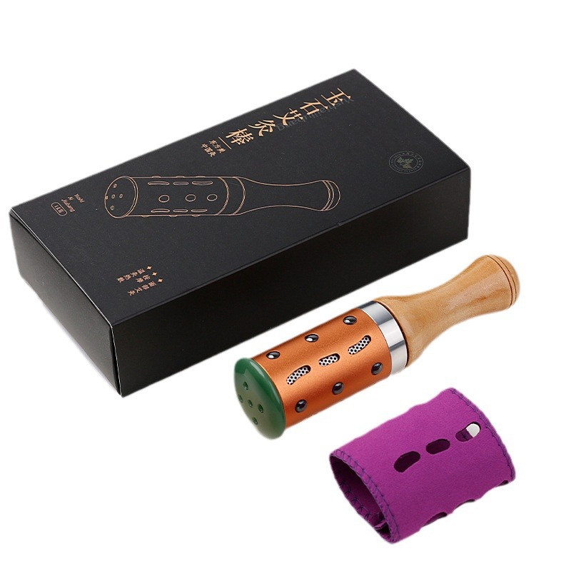 Bian Stone Facial Moxa Roller Wand Portable Eye Massage Tool with Moxa Sticks for Spa and Home Warm Therapy - Image 5