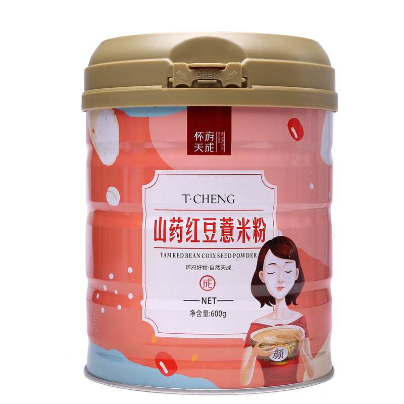 Iron Stick Yam Red Bean Coix Seed Meal Replacement Powder 600g Traditional Bran Fried Huai Shan Breakfast Drink - Image 5
