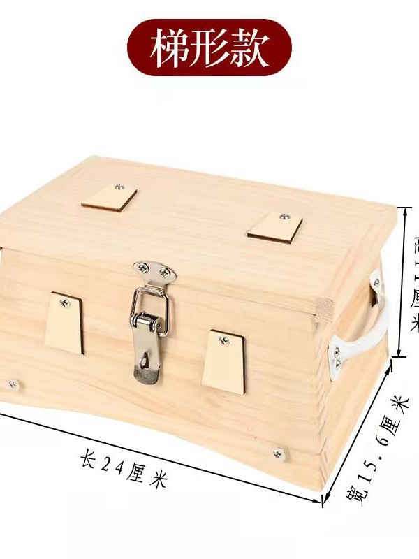 Wooden Moxibustion Box 6 Needle Trapezoid Design Full Body Abdominal Warming Tool 24x16x11 cm - Image 3