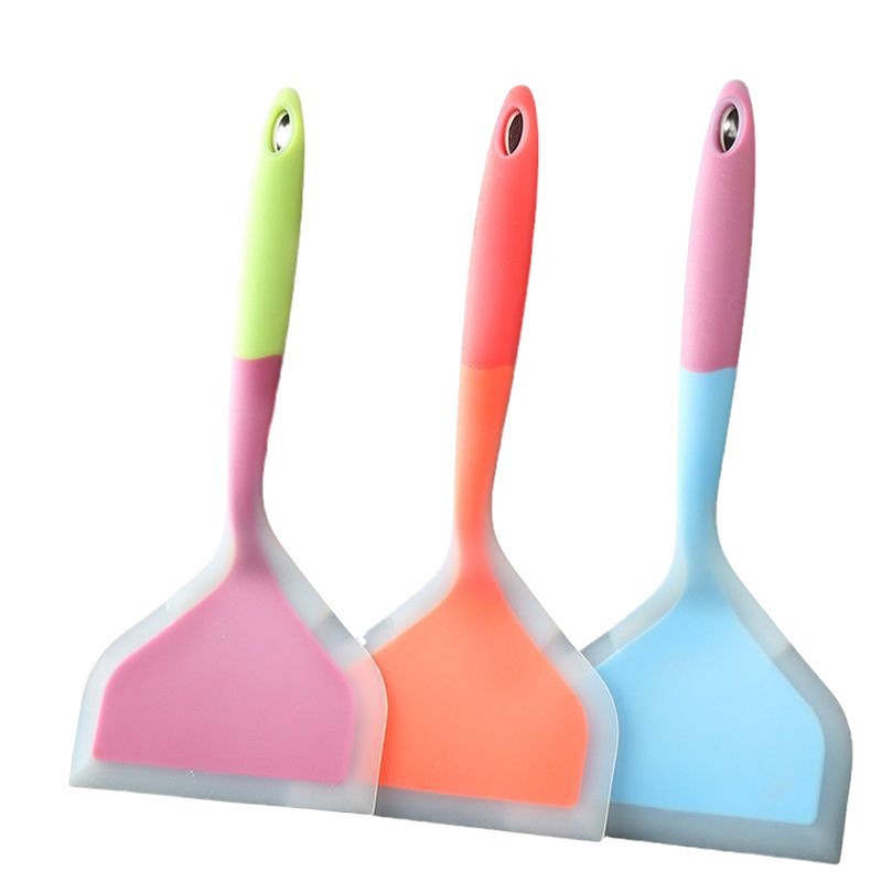 Silicone Spatula Wide Head Pancake Turner Heat Resistant Kitchen Flipper with Oil Brush for Nonstick Cookware - Image 5