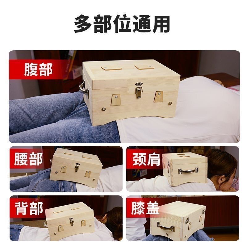 Solid Wood Moxibustion Box Flip-Top Six-Needle Insert Design for Waist and Back Ginger-Partition Moxa Warming - Image 3