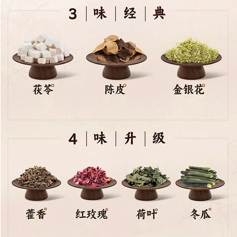 Lotus Leaf Honeysuckle Poria Herbal Tea 8g x 10 Bags Cold Brew Sugar Free - Image 2