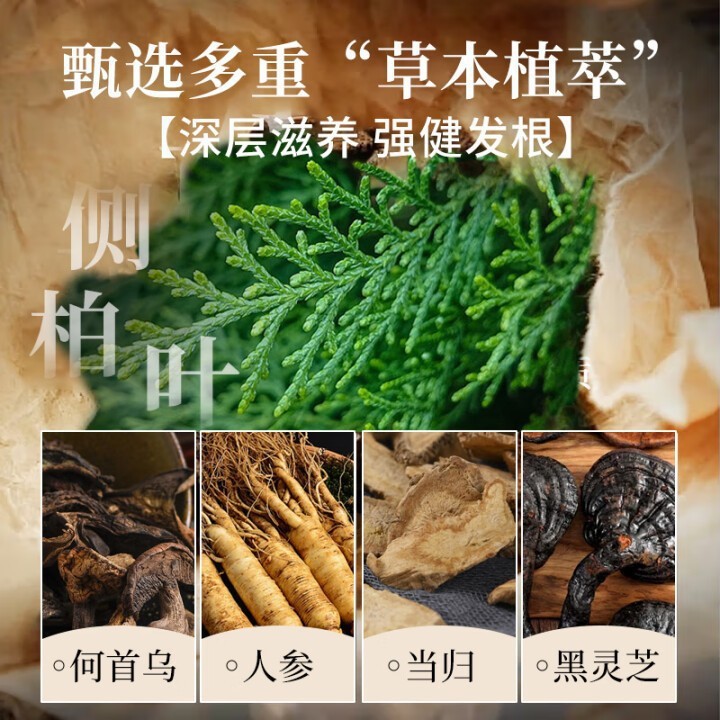 He Shou Wu Ce Bai Ye Herbal Shampoo 500ml Scalp Care Oil Control Hair Cleanser for Men and Women - Image 2